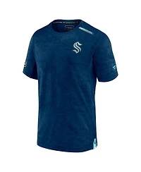 Men's Fanatics Deep Sea Blue Seattle Kraken Authentic Pro Rink Premium Camo T-shirt