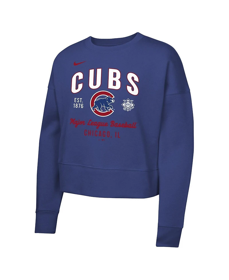 Nike Big Girls Royal Chicago Cubs Fleece Sweatshirt