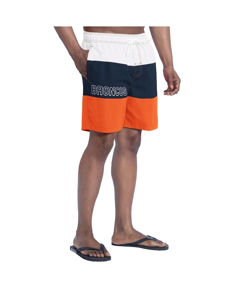 G-iii Sports by Carl Banks Men's Orange/Navy Denver Broncos Sunrise Volley Swim Shorts
