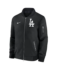 Nike Men's Black Los Angeles Dodgers Authentic Collection Dugout Full-Zip Bomber Jacket