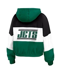 Wear by Erin Andrews Women's Green New York Jets Color Block Full-Zip Windbreaker Jacket