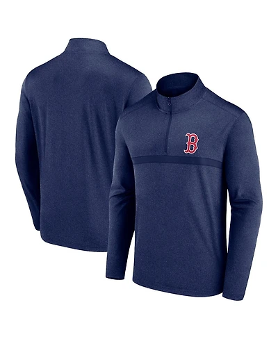 Fanatics Men's Heather Navy Boston Red Sox Head-to-Head Quarter-Zip Pullover Sweatshirt