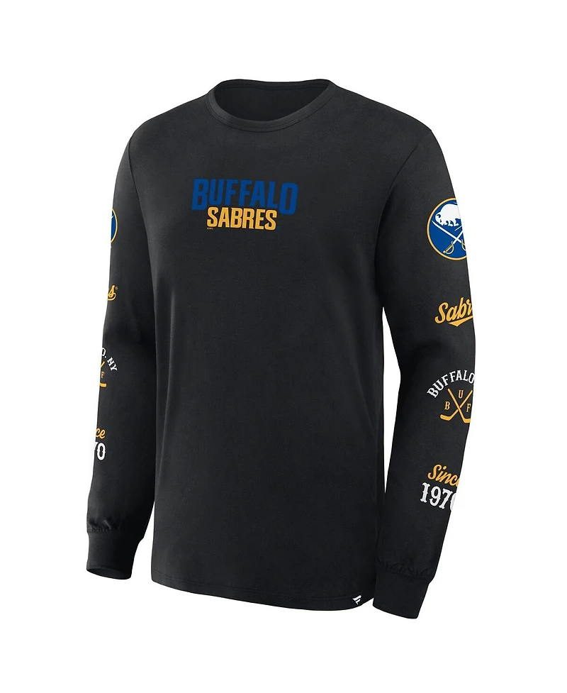 Fanatics Men's Black Buffalo Sabres Boxed Legacy Long Sleeve T-Shirt