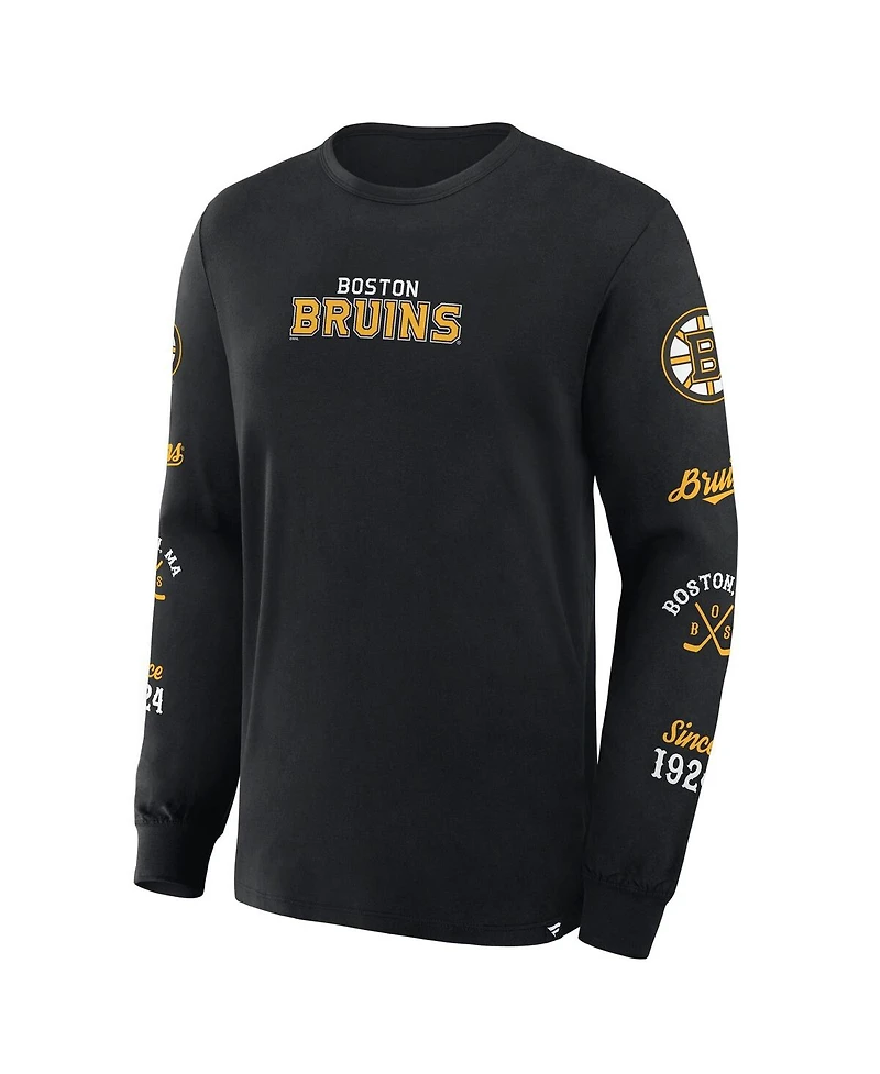 Fanatics Men's Black Boston Bruins Boxed Legacy Long Sleeve T-Shirt