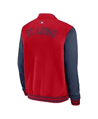 Nike Men's Red/Navy St. Louis Cardinals Authentic Collection Dugout Full-Zip Bomber Jacket