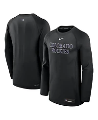 Nike Men's Black Colorado Rockies Authentic Collection Game Time Raglan Performance Long Sleeve T-Shirt
