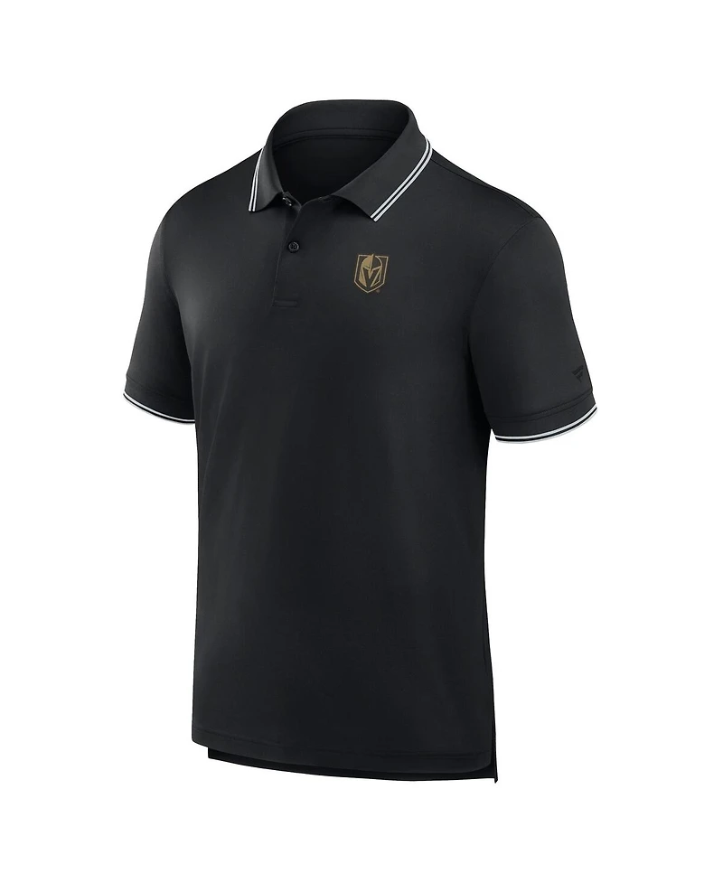 Fanatics Men's Black Vegas Golden Knights Front Office Move Mono Polo Shirt