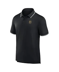 Fanatics Men's Black Vegas Golden Knights Front Office Move Mono Polo Shirt