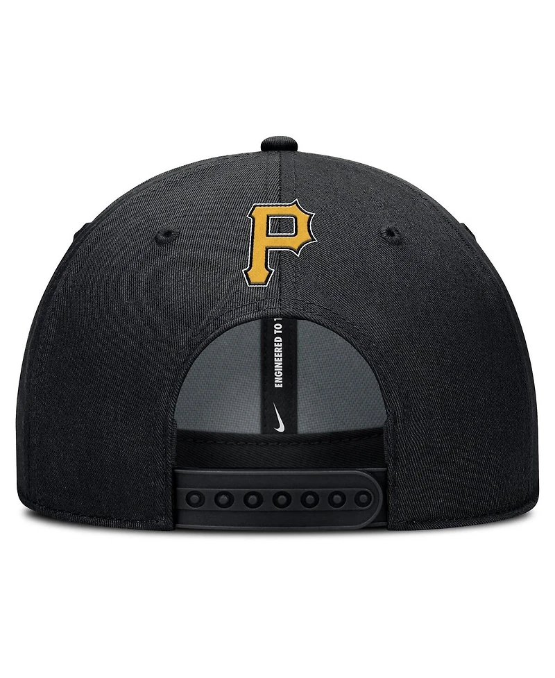 Nike Men's Black Pittsburgh Pirates Rise Gaberdine Adjustable Hat