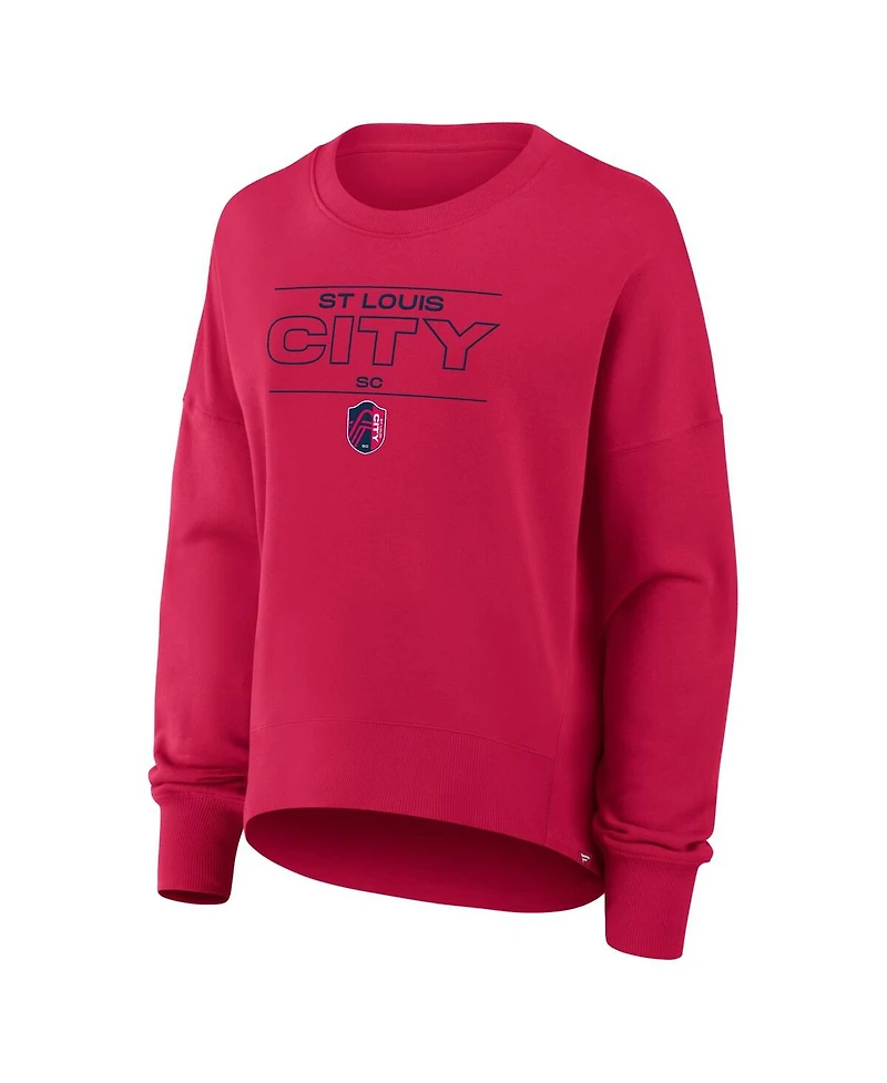 Fanatics Women's Red St. Louis City Sc Oversized Captain Arm Band Pullover Sweatshirt