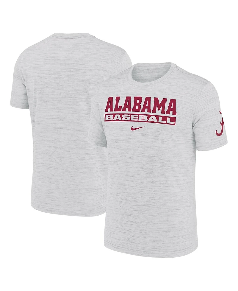 Nike Men's Ash Alabama Crimson Tide Velocity Baseball Wordmark Stack Performance T-Shirt