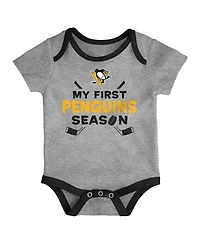 Outerstuff Baby Boys and Girls 3-Piece Pittsburgh Penguins Legend Bodysuit Set