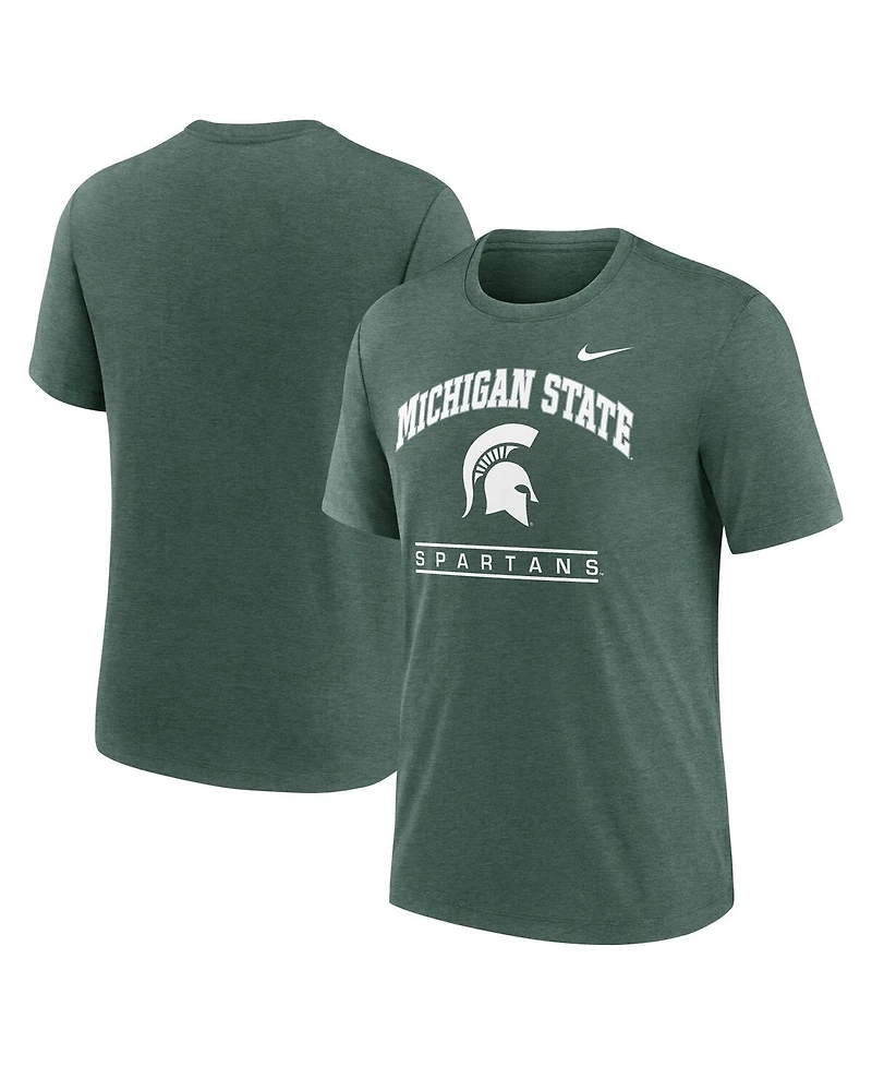 Nike Men's Green Michigan State Spartans Arch Over Logo Tri-Blend T-Shirt