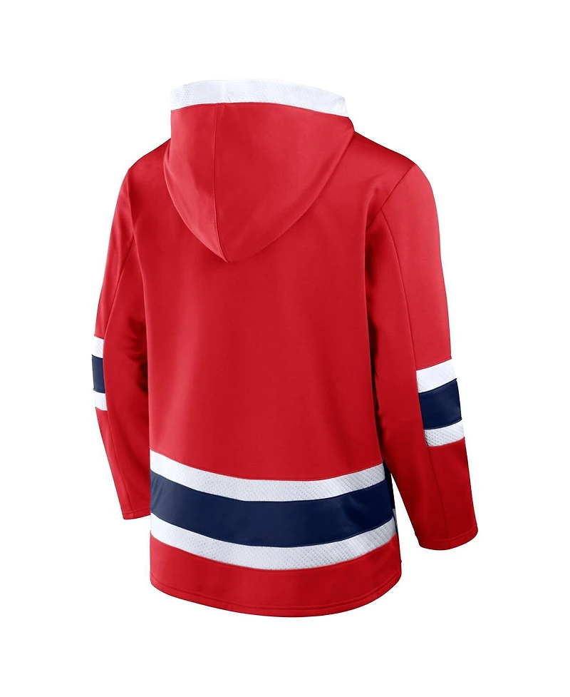 Fanatics Men's Red Washington Capitals Inside Line Fleece Pullover Hoodie