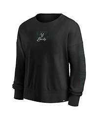 Fanatics Black Milwaukee Bucks Oversized Game Day Pullover Sweatshirt