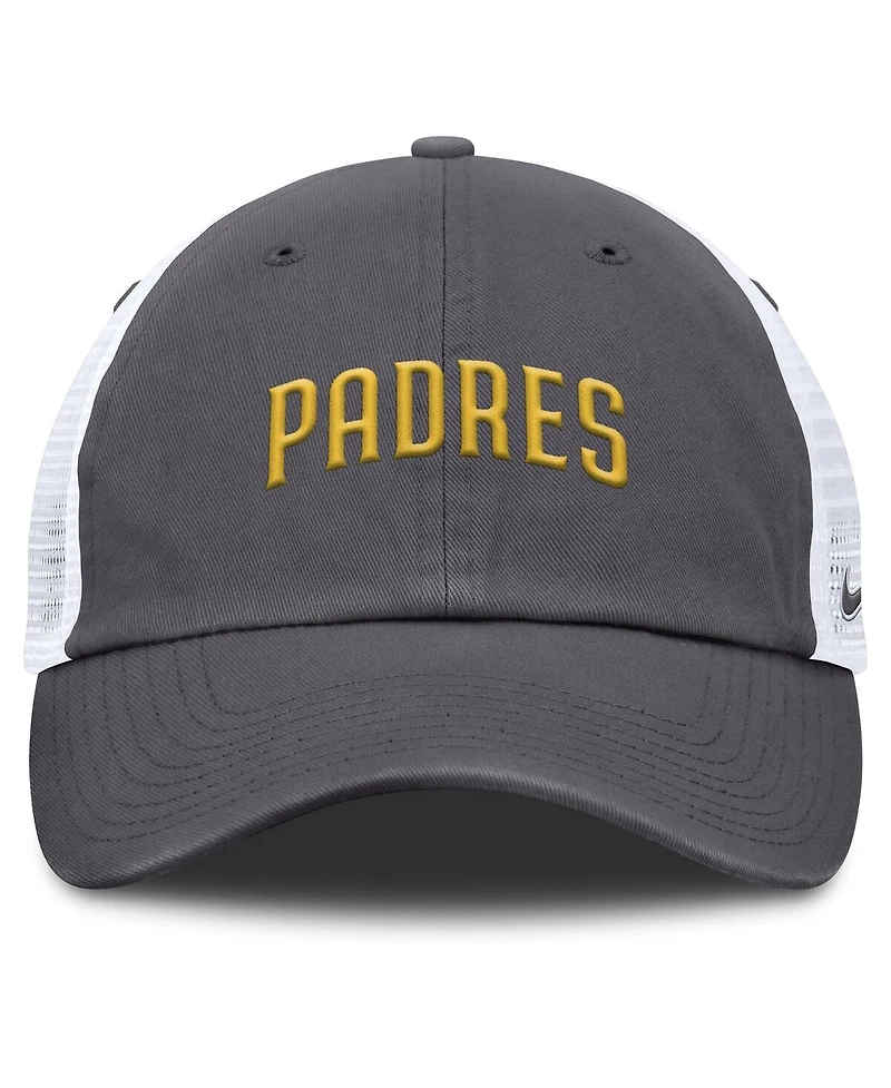 Nike Men's Gray San Diego Padres Wordmark Club Adjustable Trucker Hat