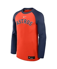 Nike Men's Orange/Navy Houston Astros Authentic Collection Game Time Raglan Performance Long Sleeve T-Shirt