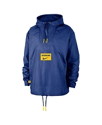 Nike Men's Royal Golden State Warriors Courtside Premium Club Anorak Quarter-Zip Pullover Hoodie