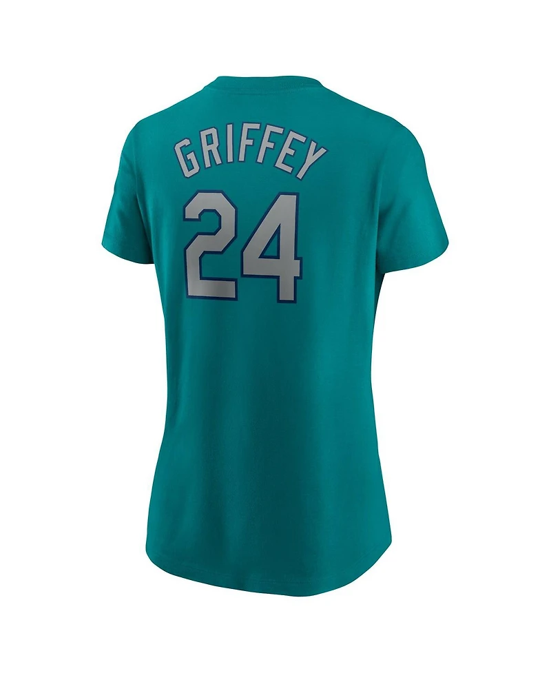 Nike Women's Ken Griffey Jr. Aqua Seattle Mariners Cooperstown Collection Name Number T-Shirt