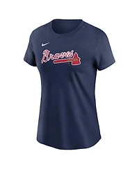 Nike Women's Austin Riley Navy Atlanta Braves Fuse Name Number T-Shirt