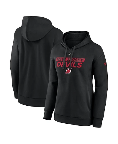 Fanatics Women's Black New Jersey Devils Authentic Pro Core Primary Fleece Pullover Hoodie