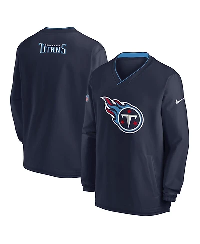 Nike Men's Navy Tennessee Titans 2023/24 Sideline Repel V-neck Long Sleeve Pullover Windshirt
