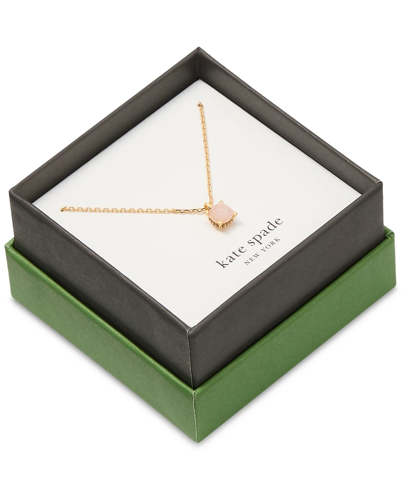 Kate Spade New York Gold-Tone Cubic Zirconia Pendant Necklace, 16" + 3" extender