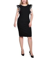 Ny Collection Womens Ruffle Sleeve Dress