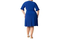 Kiyonna Plus Size Barcelona Midi Wrap Dress