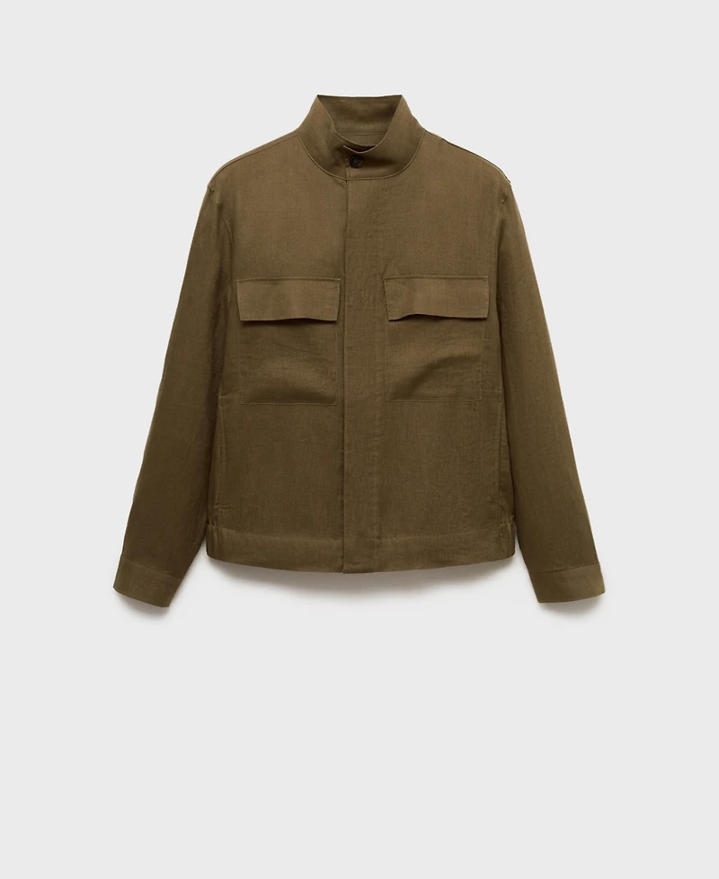 Mango Men's Slim-Fit Linen Overshirt