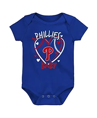 Outerstuff Baby Boys and Girls Philadelphia Phillies Slide Home 3-Pack Bodysuit Set