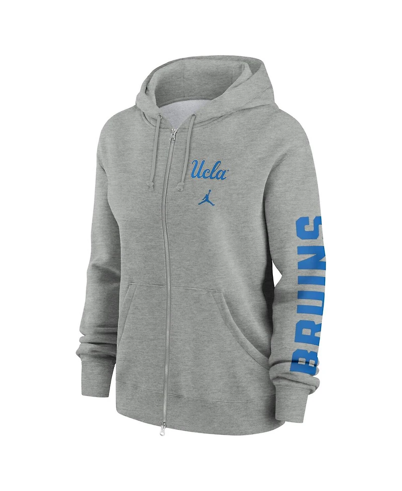 Nike Women's Heather Gray Ucla Bruins Phoenix Full-Zip Hoodie