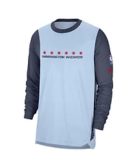 Nike Men's Light Blue Washington Wizards 2024/25 City Edition Authentic Pregame Performance Long Sleeve Shooting T-Shirt