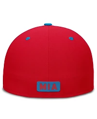 Nike Men's Red/Blue Miami Marlins City Connect Patch Performance Fitted Hat