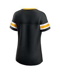 Fanatics Women's Black Pittsburgh Penguins Iconic Athena Lace-Up T-Shirt