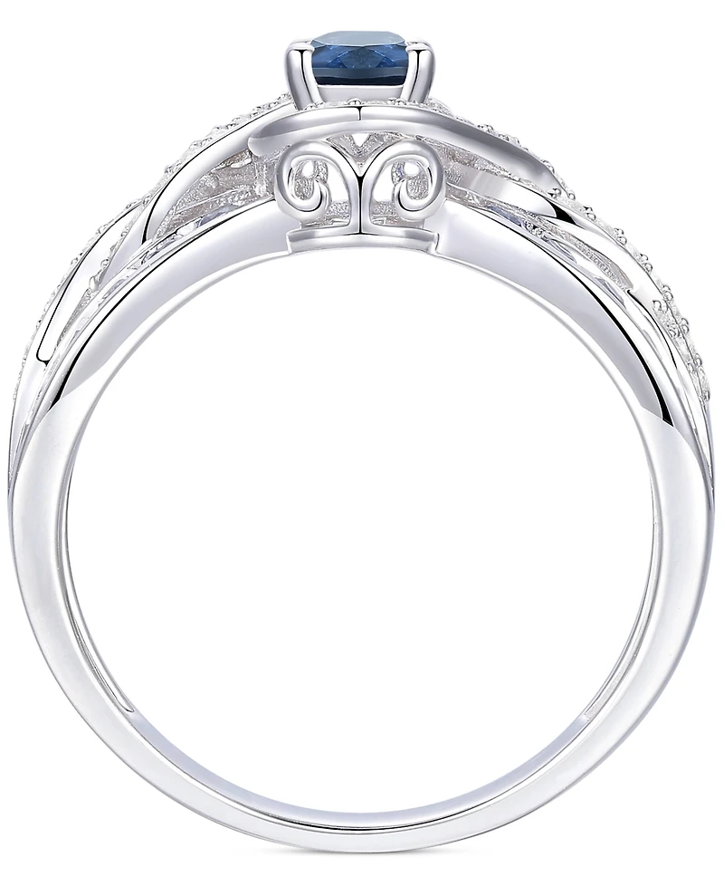 Emerald (3/8 ct. t.w.) & Diamond (1/4 Multirow Swirl Ring 14k Gold (Also Ruby Sapphire)