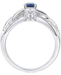 Emerald (3/8 ct. t.w.) & Diamond (1/4 Multirow Swirl Ring 14k Gold (Also Ruby Sapphire)
