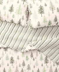 Linery & Co. Rustic Lodge Trees Microfiber Quilt Set With Shams