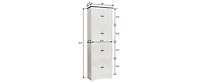 Bathroom standing storage cabinet with 3 drawers and 1 door-White