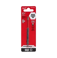 Milwaukee 48-32-4572 Shockwave 3-1/2" Impact Square Recess #2 Power Bit