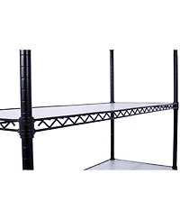 7 Tier Metal Shelf Wire Shelving Unit, 2450lbs Heavy Duty Adjustable Storage Rack with Wheels & Shelf Liners
