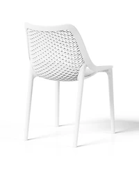 5-Piece Resin Square Patio Dining Table Set with Stackable Patio Dining Chairs