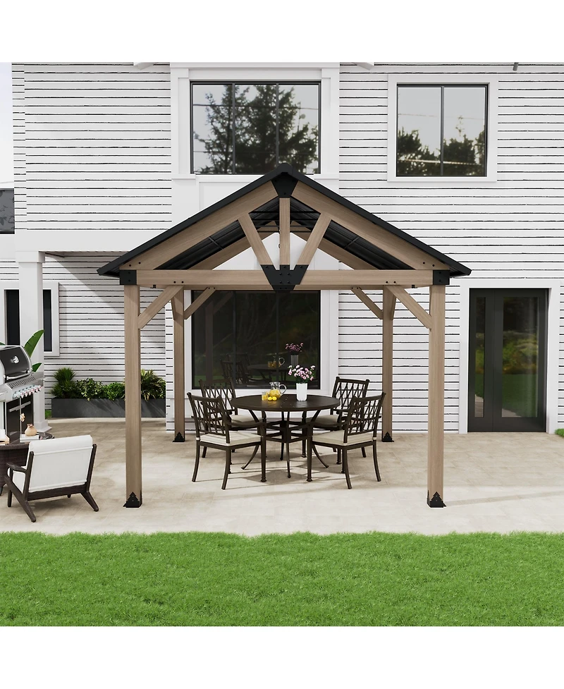 Mondawe 10 x 12 ft. Wood Gazebo Cedar Framed Wooden Gazebo - Greenwich Serie