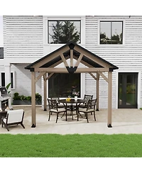 Mondawe 10 x 12 ft. Wood Gazebo Cedar Framed Wooden Gazebo - Greenwich Serie