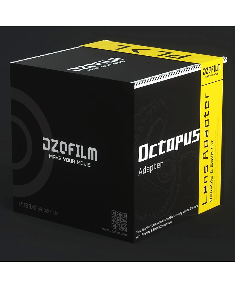 Dzofilm Octopus Adapter for Pl-Mount Lens to Canon Rf-Mount Camera, Black