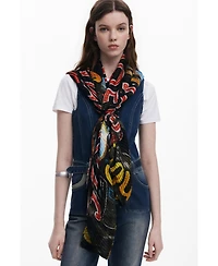 Desigual Women's Cat letters scarf