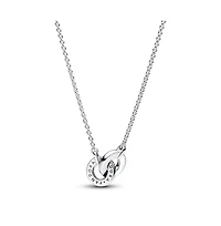 Pandora Sterling Silver Signature Intertwined Pave Pendant Necklace