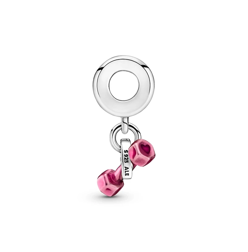 Pandora Sterling Silver Dumbbell Heart Dangle Charms