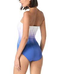 Carmen Marc Valvo Women's Printed Bandeau One-Piece Swimsuit