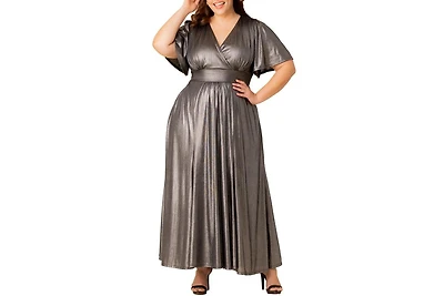 Kiyonna Plus Evania Metallic Evening Gown